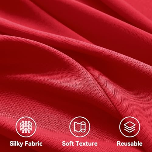 10x12 ft Red Backdrop Curtains for Wedding Parties, Wrinkle Free Polyester 12 ft Long Photo Backdrop Drapes Back Drop Cloth for Birthday Baby Shower Ceremony Photography Background - color: Red, size: 5ft(W)x12ft(H)_2 Panels