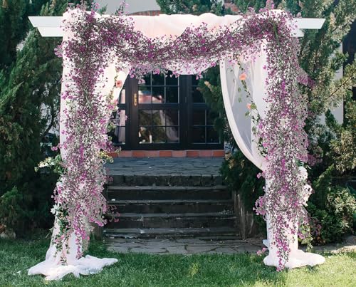 RECUTMS Faux Vines Garland Artificial Hanging Plant Greenery Fake Ferns Leaves Ivy Garland 2Pcs 5.6Ft for Summer Spring Home Indoor Outdoor Wedding Farmhouse Graduation Party Garden Decor(Fuchsia) - color: Fuchsia-garland