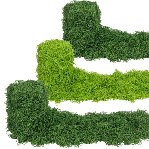 ACRYCS Fake Moss Rug Multicolor 4" x 47" Faux Moss for Table Runner Decorating Green Artificial Grass for Indoor Plants Wall Crafts DIY Table Centerpieces Fairy Woodland Garden Floral Wedding 10x120cm - size: Dark Green, Emerald Green-4" x 47"/10x120 cm