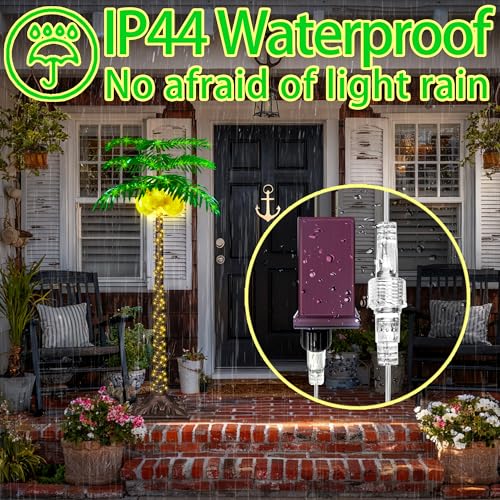 4FT LED Lighted Palm Tree with 281pcs Lights, Artificial LED Palm Tree with 3 Glowing Coconuts, Simulated Trunk with Lights, 8 Lighting Modes&Timer. - size: 4FT