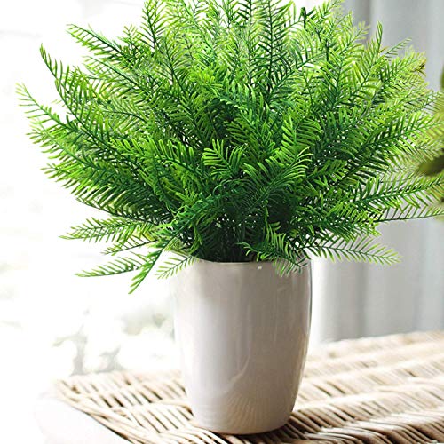 CATTREE Artificial Shrubs, Plastic Plants Bamboo Grass Fake Green Bushes Greenery Leaves Wedding Indoor Outdoor Home Garden Verandah Office Table Centerpieces Arrangements Decoration 6 pcs - color: Bamboo Grass-6pcs