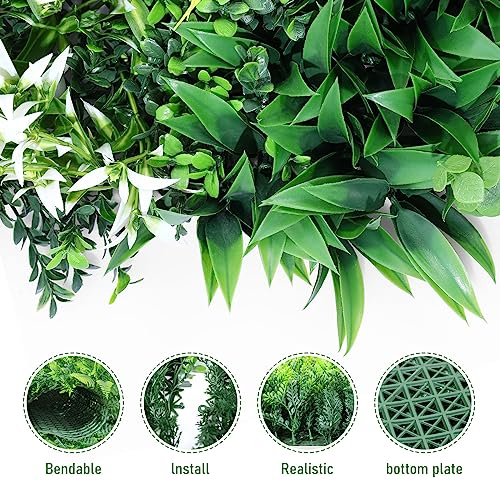 Boshen Artificial Grass Wall Panels, 2 Pack 40“x40” Boxwood Hedge UV Protected Greenery Privacy Grass Wall Decor Indoor Outdoor Wedding Garden Decor - size: 22Sq