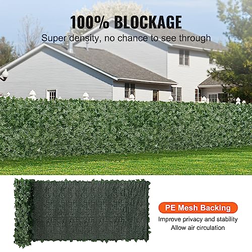 VEVOR Artificial Ivy Privacy Fence Screen, 39 x 158 in Faux Ivy Vine Leaf Hedges Fence, Greenery Privacy Fence with Mesh Cloth Backing, Green Wall Decoration for Outdoor Garden, Yard, Balcony - color: Ivy with Green Mesh Backing, size: 39 x 158 inch