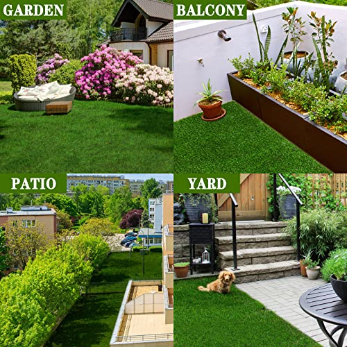 AYOHA Artificial Turf 3 ft x 3 ft with Drainage, 1.38 Inch Realistic Fake Grass Rug Indoor Outdoor Lawn Landscape for Garden, Balcony, Patio, Synthetic Grass Mat for Dogs, Customized - size: 3 ft x 3 ft