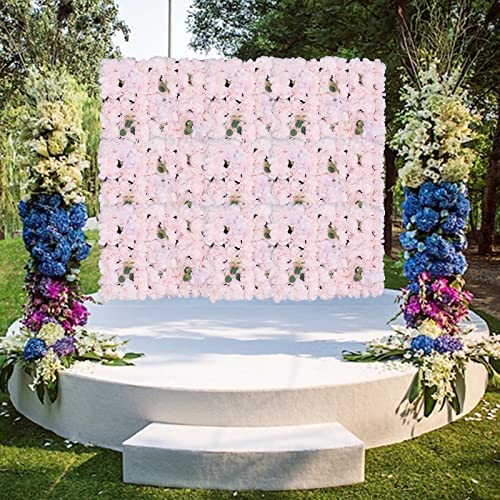 6 Pcs Flower Wall Panel Floral Backdrop,24 * 16in Artificial Flower Wall Panels Pink Flower Wall Decor Silk Fabric for Wedding Party Room Home Decor& Wall Decoration (Pink) - color: Pink