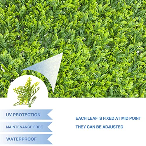 E&K 20" x 20" Artificial Plant Fence Panel Faux Leaves Grass Wall Privacy Screen Panel Decorative for Indoor Outdoor (Mimose, 6 Pcs) - color: Mimose Leaves