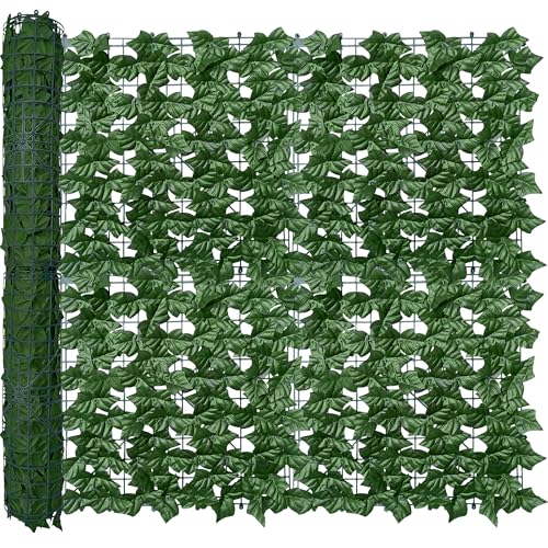 ODTORY Artificial Ivy Privacy Fence Wall Screen,40X120 in UV-Anti Faux Greenery Backdrop Ivy Vine Leaf Hedges Fence Panels for Patio, Balcony, Garden, Backyard Indoor Outdoor Green Wall Decor - size: 40 in x 120 in- Vine Leaf 1