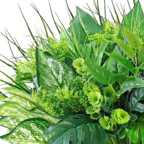 Dremisland 18 Bundles Artificial Plants Outdoor UV Resistant Fake Plants Faux Greenery Stems Fake Shrubs Plants for Patio Garden Window Box Indoor Outside Home Decor - color: Green