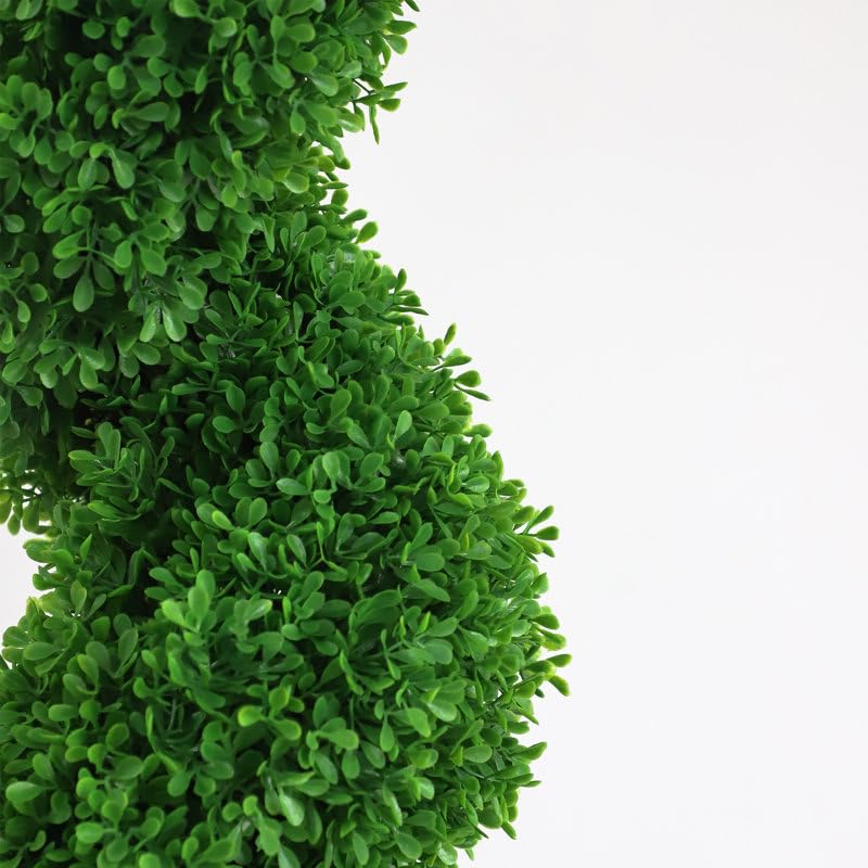 momoplant 35 Inch-3FT Artificial Boxwood Topiary Tree Spiral Plants Spiral Tree Fake Faux Plant Decor in Plastic Pot Green Indoor or Outdoor, Set of 2 (43in) - size: 43in