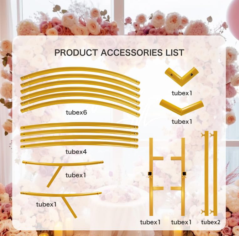 Heart Shape Wedding Metal Arch Backdrop Gold Flower Balloon Arbors Stand for Wedding Birthday Party, Graduation Decorations and Baby Shower 2.2M - size: 7.2FT