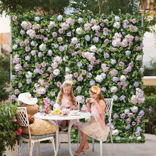 Artificial Flower Wall Panels, 3D Silk Floral Wall Backdrop, Rose Roll Up Wall for Wedding, Baby Show, Party and Home Decor, Quick Assembly/Storage, Both Eco ＆ Pet Friendly, 4ft*8ft - color: Pinkmem, size: 4ft*8ft