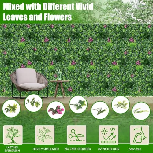 Artificial Grass Wall Roll Panels, 40"x120"(33.33 SQFT) UV-Resistant Plant Greenery Fake Boxwood Backdrop for Outdoor Patio, Garden, Wedding & Home Décor - size: 40x120 IN 1PC