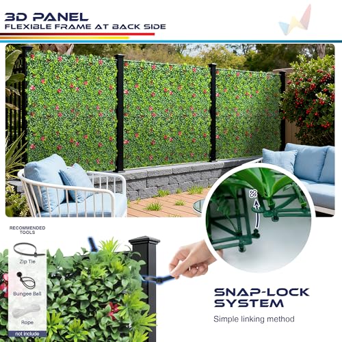 Windscreen4less 1 PC 40"x40" Artificial Boxwood Panels Faux Plant Grass Green Wall Panel Decoration for Outdoor Indoor Garden Backyard (Style 1) - color: 3d Panel Style 1, size: 40"x40"