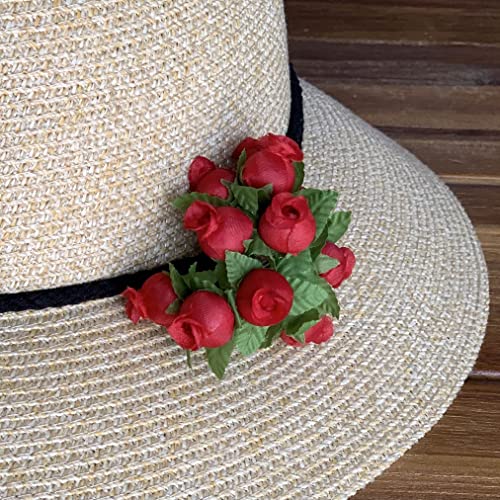 Red Artificial Silk Flower Roses - 12 Mini Bouquets of 12 Rosebuds, 144 Rosebuds Total,4th of July, America 250, Wedding Decor, Bridal Shower Favors, Wreath, Reception Arrangements, Arts and Crafts - color: Red