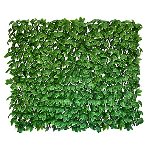 Sumery Expandable Fence Privacy Screen for Balcony Patio Outdoor,Decorative Faux Ivy Fencing Panel,Artificial Hedges (Single Sided Leaves) (1, Peony Leaf) - color: Peony leaf