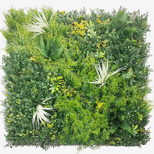 ODTORY Artificial Grass Wall Boxwood Panels: 40" x 40" (11.5 sqft) Greenery Ivy Privacy Fence Faux Backdrop with UV Protection Vine Leaf Hedge for Garden Covering Privacy, Home Decor - color: Green A, size: 20x20 in 4P