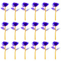 20PCS Artificial Colorful Flowers Galaxy Rose Crystal Flower Glass Rose Gifts for Wedding, Mother' s Day Memorable Days, Purple - color: Purple