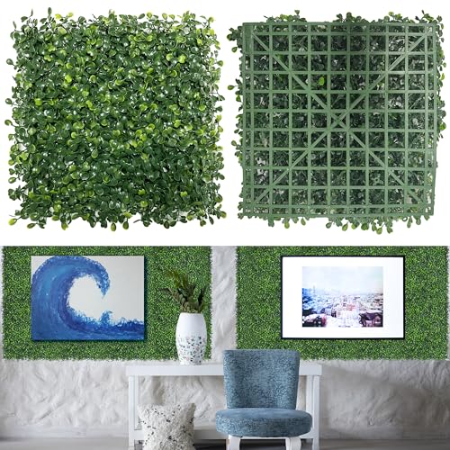 Grass Wall Decor,Paistao Privacy Fence Screen,Greenery Backdrop Panels,10"x 10"24Pcs Artificial Boxwood Fake Grass Wall for Indoor,Outdoor,Patio,Garden,Backyard - size: 2 Boxwood-10"x 10" (24 Pcs)