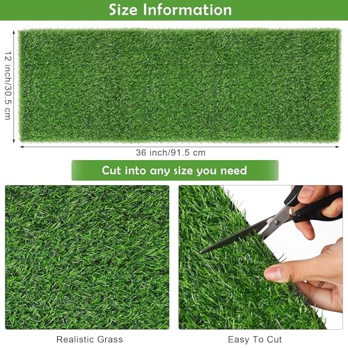 TURSTIN Artificial Grass Table Runner - 12 x 36 Inch Green Synthetic Grass Carpet Rug for Table Decorations, Spring, Summer, Wedding, Birthday Parties - size: 12 x 36 Inches