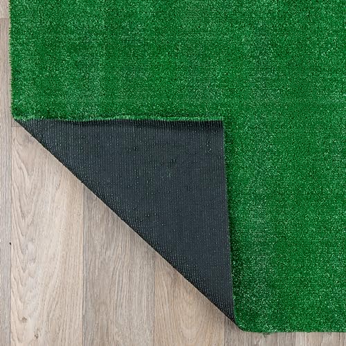 Rugshop Artificial Turf Solid Grass for Backyard, Garden, Patio, Balcony, Garage, Deck Indoor Outdoor Area Rug 5' x 7' Green - size: 5' x 7' (Rectangular)