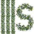 JPSOR 4pcs 26.4ft Artificial Eucalyptus Garland Greenery Garland Fake Eucalyptus Leaves for Wedding Arch Farmhouse Mantle Table Runner Centerpiece Home Party Christmas - size: 4pcs of vines