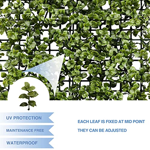 E&K 20" x 20" Artificial Plant Fence Panel Faux Leaves Grass Wall Privacy Screen Panel Decorative for Indoor Outdoor (Reineckea Carnea-Olive, 6 Pcs) - color: Reineckea Carnea - Olive