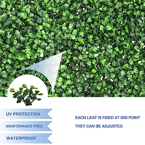 E&K 6Pcs 20" x 20" Artificial Grass Wall Panels, Faux Boxwood Greenery Backdrop Decor, UV Protected Privacy Hedge Screen for Indoor Outdoor (Boxwood) - color: Boxwood