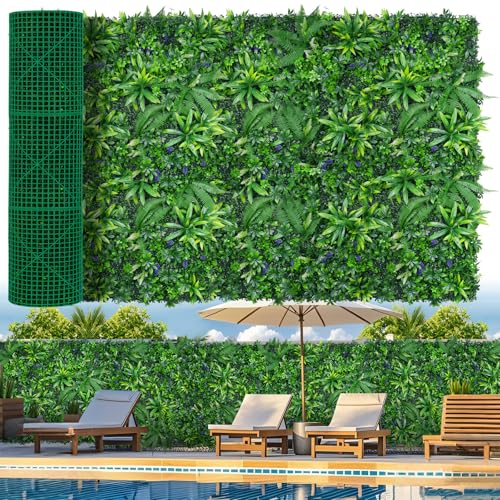 Grooy Artificial Boxwood Roll Panels, Grass Wall Panels 60"x160"(67 SQFT), Privacy Hedge Fence Screen with UV Protection, Fake Greenery Backdrop for Indoor Wedding and Outdoor Garden Backyard - color: Dracaena, size: 60''x160''
