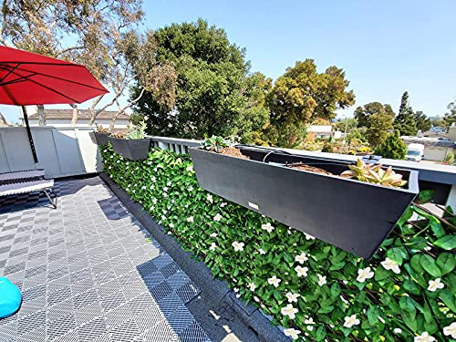 Sumery Expandable Fence Privacy Screen for Balcony Patio Outdoor,Decorative Faux Ivy Fencing Panel,Artificial Hedges (Single Sided Leaves) (1, White Flowers) - color: White Flowers
