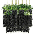 U'Artlines 24 Pack (Total 86.4 Feet) Artificial Fake Wisteria Vine Rattan Hanging Garland Silk Flowers String Home Party Wedding Decor (24, Black) - color: Black
