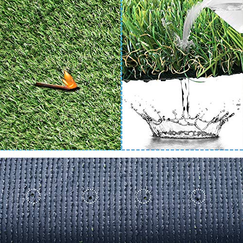 Artificial Grass 6 FT x 8 FT (48 Square ft) Synthetic Thick Lawn Astro Turf Synthetic Turf Mat Carpet Perfect for Indoor/Outdoor Fake Grass Rug - size: 6 x 8 Feet