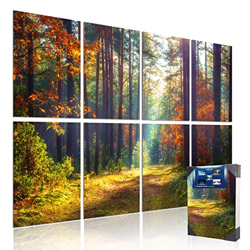 Mollywell Art Acoustic Panels, 48x32 in, Forest Autumn | Self-Adhesive, Reduces Echo, Sound Absorbing, Modern Art Wall Decor, Living Room, Studio, Bedroom, Office - color: Forest Autumn, size: 8 Pack Art
