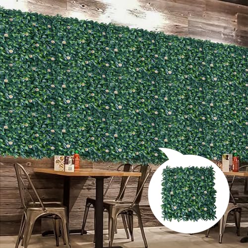Takywep 12 Pack 20 x 20 Inch Artificial Grass Wall Panels,PE Fake Greenery Privacy Fence for Indoor and Outdoor Decor
