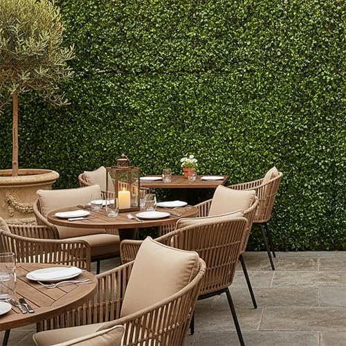 3rd Street Inn Greenery Panel - Artificial Hedge Wall - Fake Plant Wall Backdrop - Privacy Screen - Interlocking Panels - Indoor Outdoor Décor (12, Soft Touch Holly) - color: Soft Touch Holly