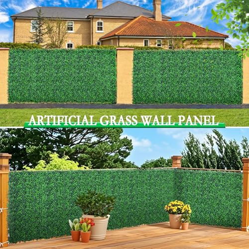 Yangrass Boxwood Roll Panels, 60"x120" Artificial Ivy Privacy Fence Screen, UV-Anti Faux Boxwood Roll Grass Wall Panels for Garden Patio Balcony Privacy - size: 60x120 IN
