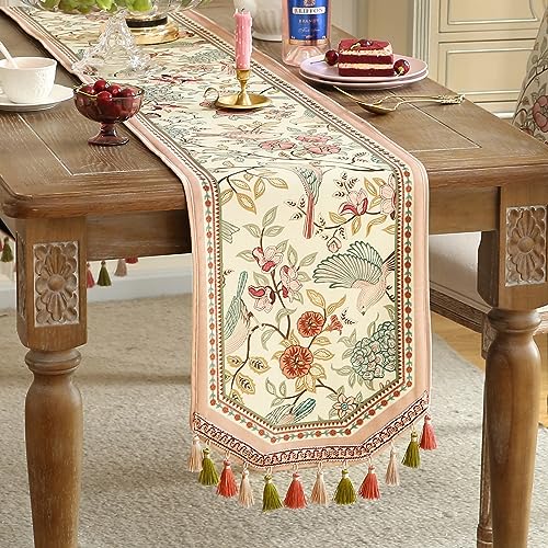 patdrea Velvet French Table Runner Farmhouse for Home Kitchen Dining Decor Parties Family Dinners Wedding 12"*71" - color: Cullom Velvet, size: 12"*71"