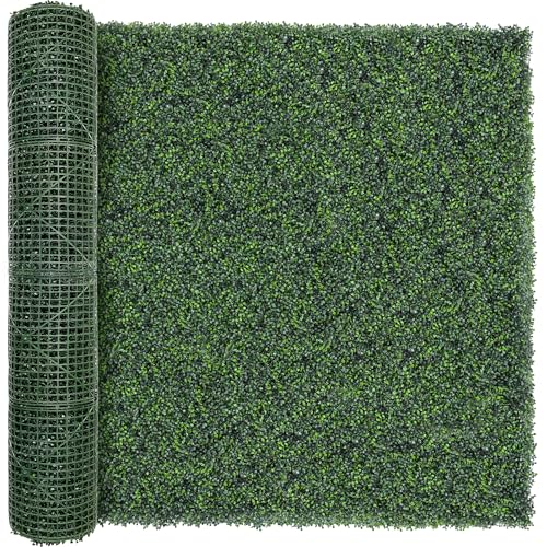 TTTM Artificial Boxwood Hedge Roll: 80"X120" UV-Resistant Faux Green Ivy Leaves Grass Wall Panel Fence for Indoor/Outdoor Privacy Screen, Wedding Backdrops, and Home Greenery Wall Decor - size: 80"X120"