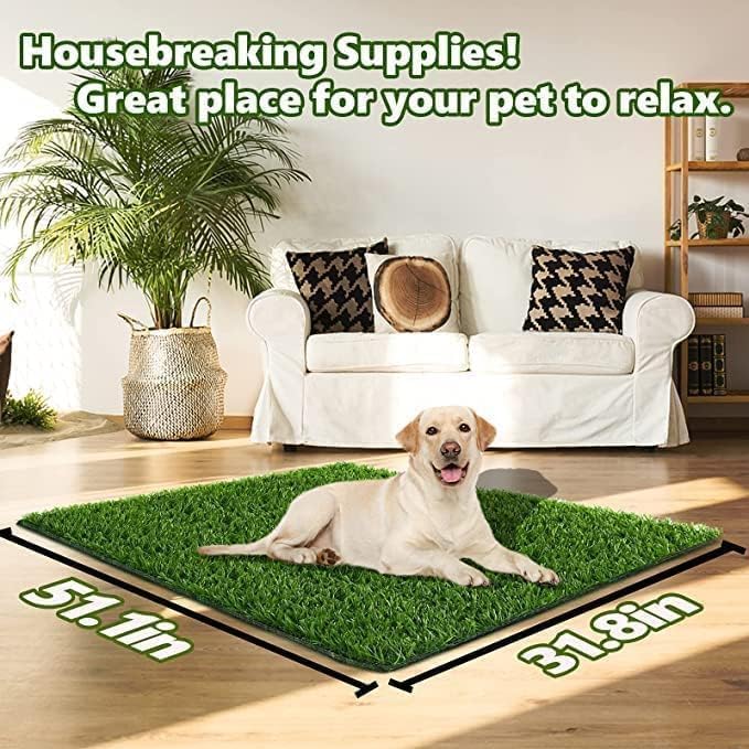 Dog Grass Pad,51.1x31.8In Fake Grass for Dogs,Artificial Grass for Dogs Potty Pee Pad Training Indoor Outdoor - size: 51.1 x 31.8 Inch (Pack of 1)