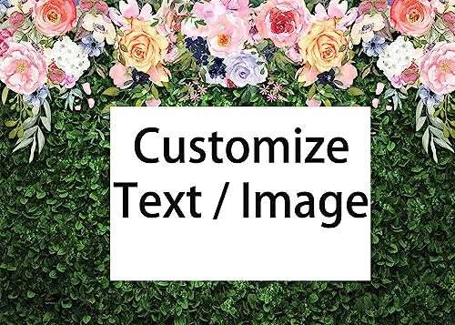 Avezano Custo m 7 x 5 ft Flower Grass Photography Backdrop Green Grass Lawn Party Background Birthday Baby Shower Wedding Bridal Shower Backdrops Cake Table Decor - size: Custimize 7x5 (82x59inch)