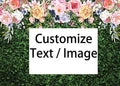 Avezano Custo m 7 x 5 ft Flower Grass Photography Backdrop Green Grass Lawn Party Background Birthday Baby Shower Wedding Bridal Shower Backdrops Cake Table Decor - size: Custimize 7x5 (82x59inch)