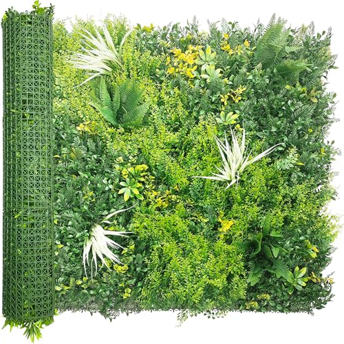 ODTORY Artificial Grass Wall Boxwood Panels: 40" x 120" (33.5 sqft) Greenery Ivy Privacy Fence Faux Backdrop with UV Protection Vine Leaf Hedge for Garden Covering,Outdoor Indoor Home Decor - color: Green A, size: 40x120 in