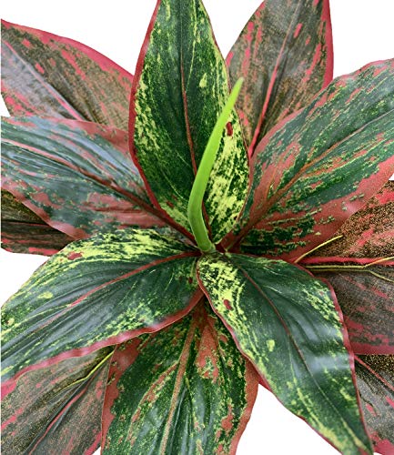 CATTREE Fake Plants Artificial Plant Outdoor Shrubs Faux Grass Plastic Leaves Greenery Bushes Home Garden Wedding Party Decorations Indoor Office Yard UV Resistant Planter Filler Red 2 Pack - color: Magnolia Grass-red-2 Pack