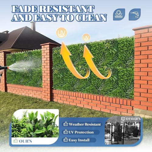ECOOPTS 40"x40" Faux Ivy Privacy Fence Screen Artificial Boxwood Panels Topiary Hedge Plants for Indoor Outdoor Decoration, #3 Mixed Leave, 1 Pack - color: 40"x40" #3 Mixed Leave, size: 40"x40"