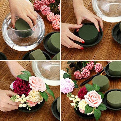 20 PCS Round Floral Foam,Green Wet Foam Block,Wet Florist Floral Foam Block Flower Arrangement Supplies for Wedding Aisle Flowers,Party Decoration - color: 20 PCS