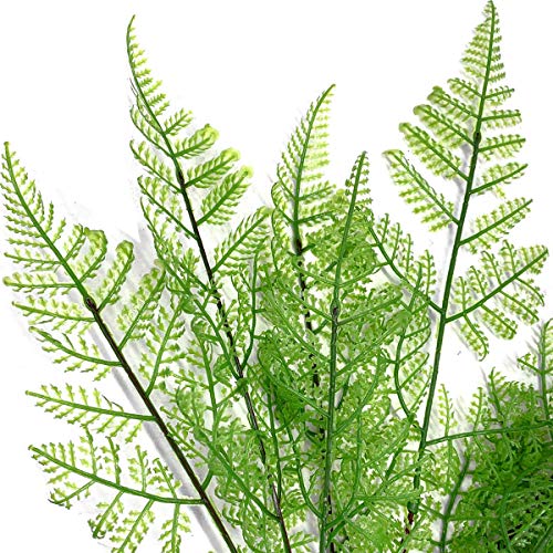 PASYOU Artificial Ferns Plants, Fake Fern Bushes Plastic Leaves Shrubs Décor for Indoor Outdoor Garden Party Verandah Wedding DIY Decoration Planter Filler Greenery 4 Pcs - color: Green Fern Shrubs / 4 Pack