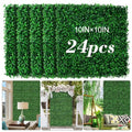 AOKIIE 10"x10" Artificial Grass Wall 24Pcs UV-Anti Boxwood for Outdoor | Grass Wall Panels UV-Anti & Weatherproof Boxwood Hedge, Privacy Greenery Screen for Outdoor Patio, Garden Fence Backdrop - size: 10X10 24PCS