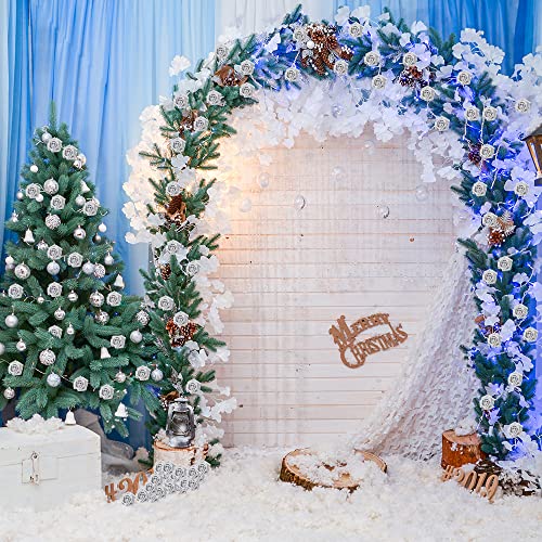 IPOPU Silver Roses Artificial Flowers,50pcs Glitter Flowers Fake Foam Roses with Stem for DIY Wedding Bridal Bouquet Home Party Christmas Decoration(Silver) - color: 50pcs Silver