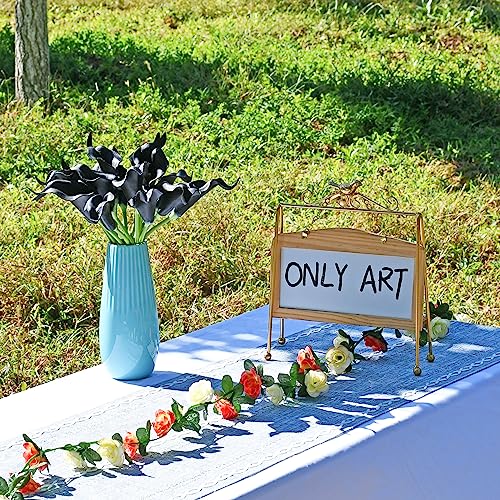 ONLY ART Artificial Black Calla Lily 20pcs – 13.5" PU Faux Flowers with Flexible Stems, Soft Texture, for New Year and Valentine's Day Home, Wedding & DIY Decor - color: Black