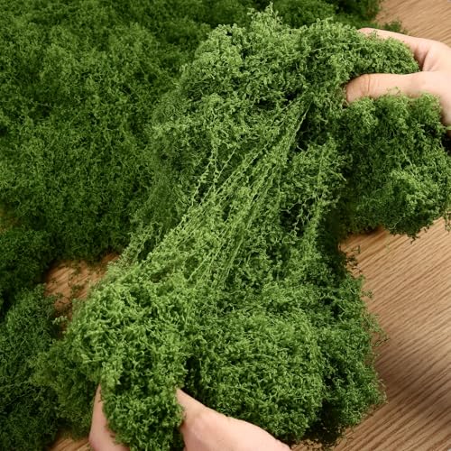 Draupnir Fake Green Moss for Plants Indoor, 5.3OZ Artificial Moss for Potted Plants Decor, DIY Decorative Moss for Crafts Fairy Garden Floral Wedding Model Making Glass Containers Home (150g) - color: Dark Green