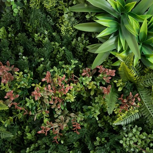 Nearly Natural 38in. Amazon Rainforest Artificial Living Wall Panel - UV Resistant, Indoor/Outdoor Greenery in Black Aluminum Frame, Easy to Hang - Ideal for Home, Office, Events
